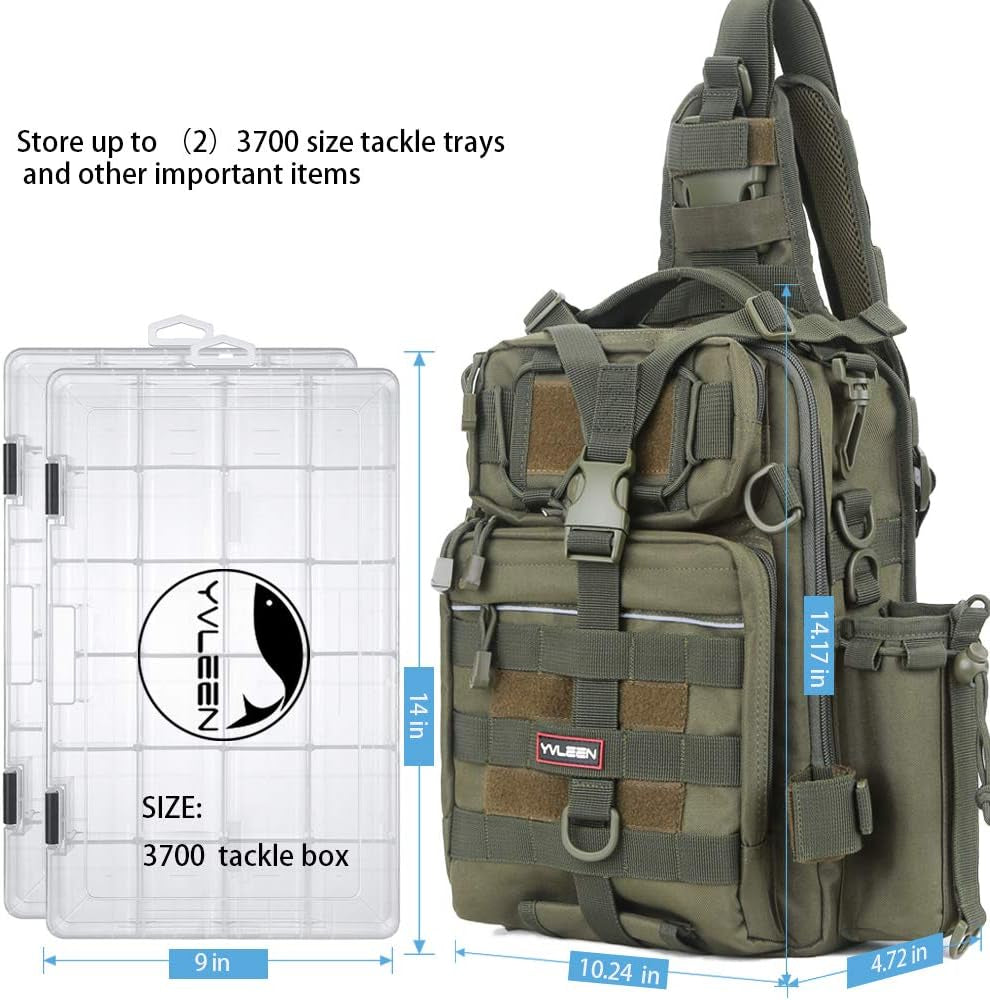 Fishing Tackle Backpack Storage Bag，Water-Resistant Fishing Backpack with Rod Holder，Fishing Gear Bag Gift for Men