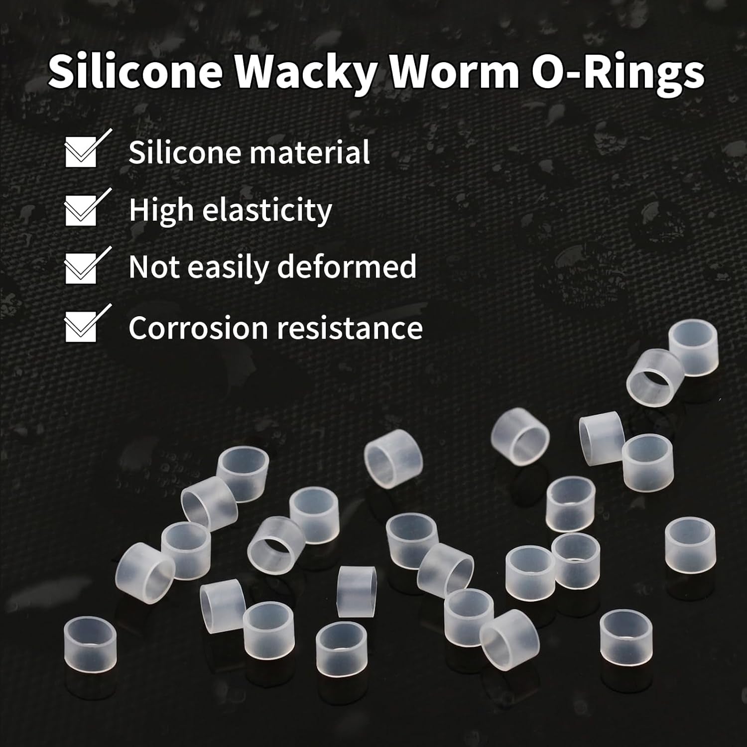 200/210Pcs Wacky Worm O-Rings for Wacky Rigging Senkos Soft Plastic Worms Stickbaits, Silicone Bait Saver O-Rings for Bass Fishing Wacky Rig or Neko Rig