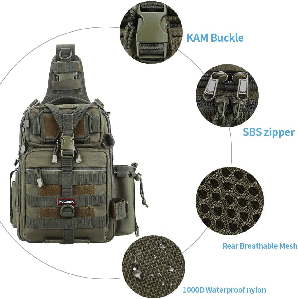 Fishing Tackle Backpack Storage Bag，Water-Resistant Fishing Backpack with Rod Holder，Fishing Gear Bag Gift for Men