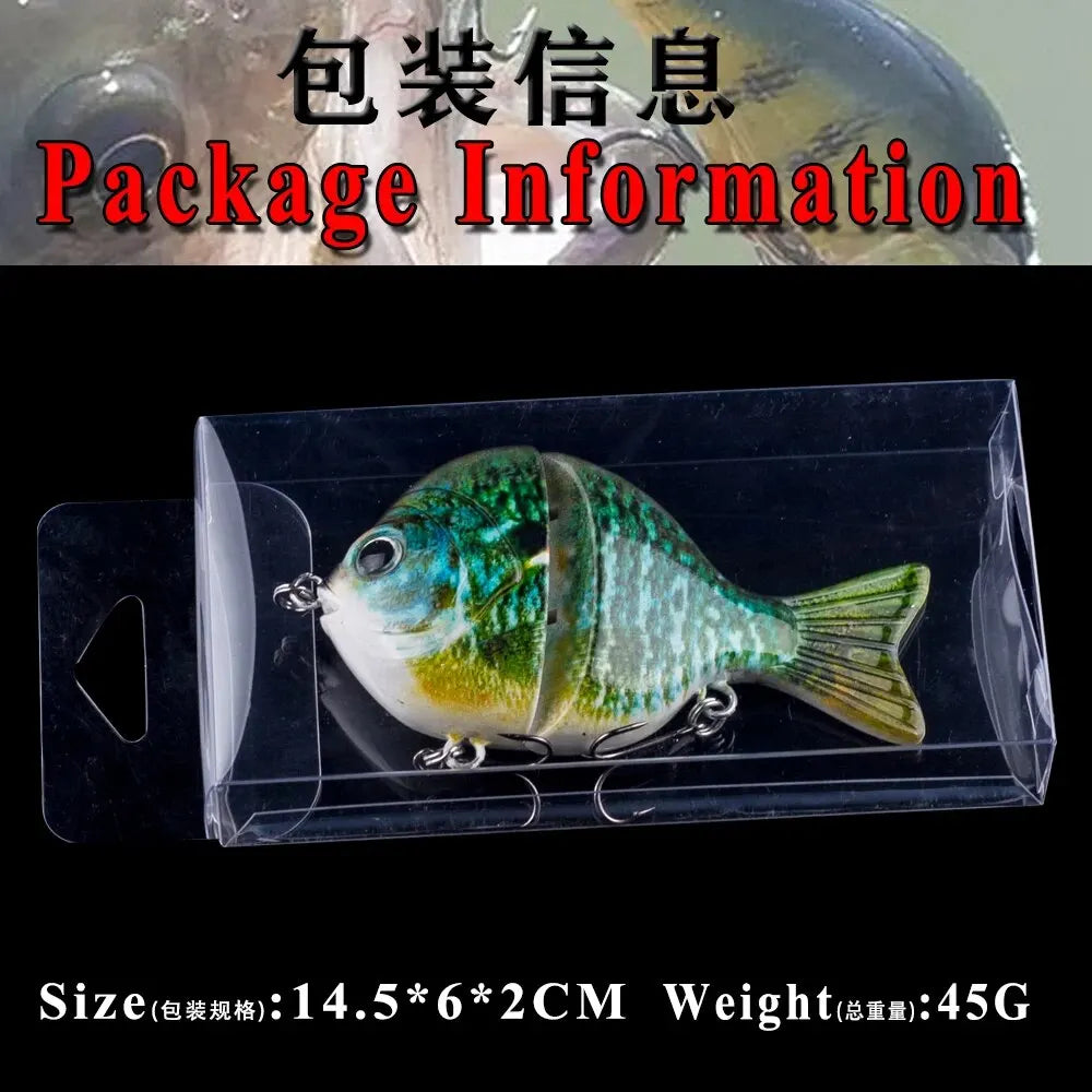 1PCS 9CM 34.5G Glide Bait Single-Jointed Plastic Swimbait Sunfish Fishing Bass Lures