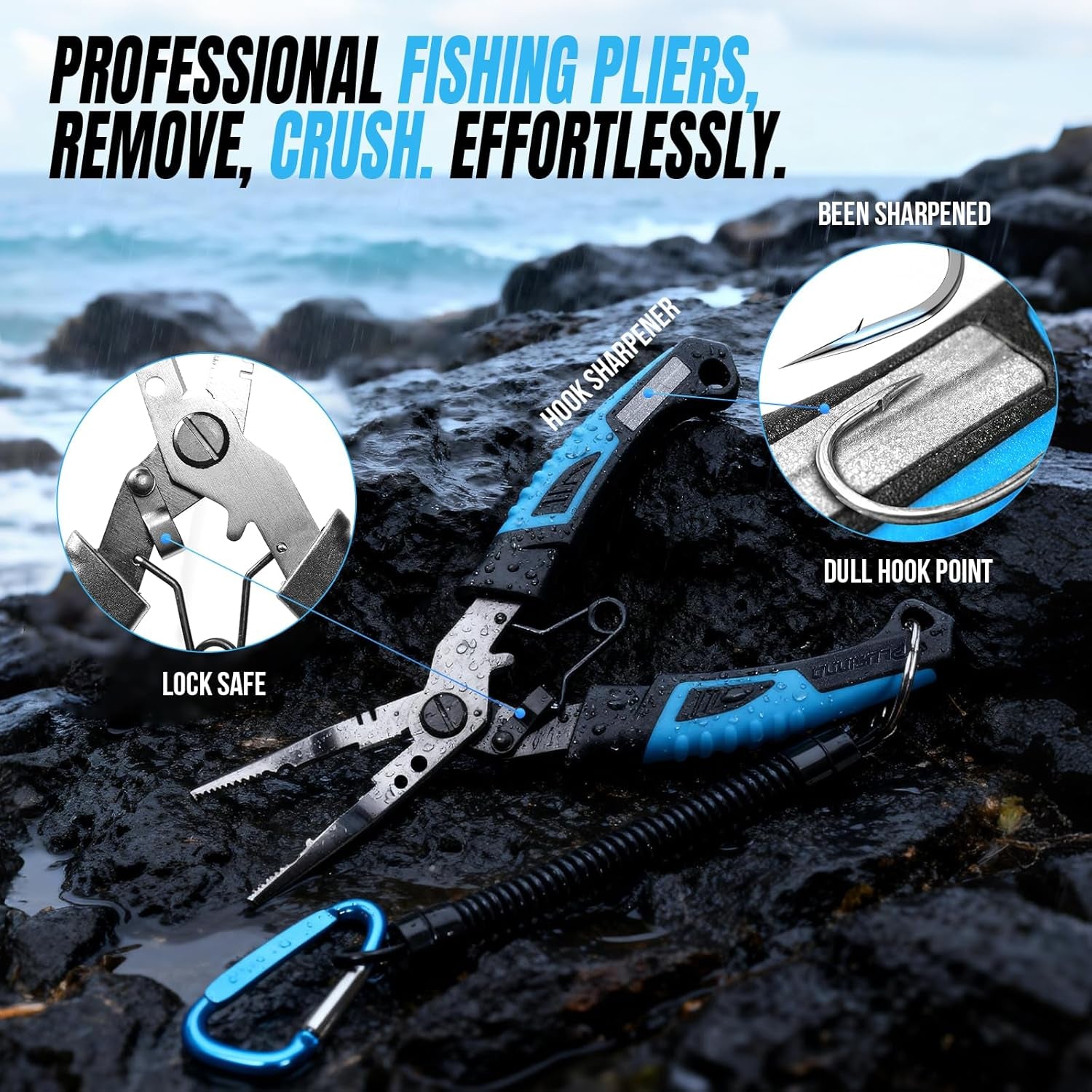 Fishing Gear,Full Fishing Pole Kit Include Fishing Rod and Reel Combo, Tackle Box with Fishing Lures, Fishing Accessories, Fishing Pliers,Fishing Gifts for Men with Fishing Tool Kit