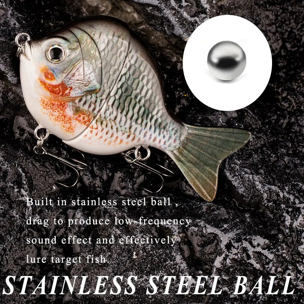 1PCS 9CM 34.5G Glide Bait Single-Jointed Plastic Swimbait Sunfish Fishing Bass Lures