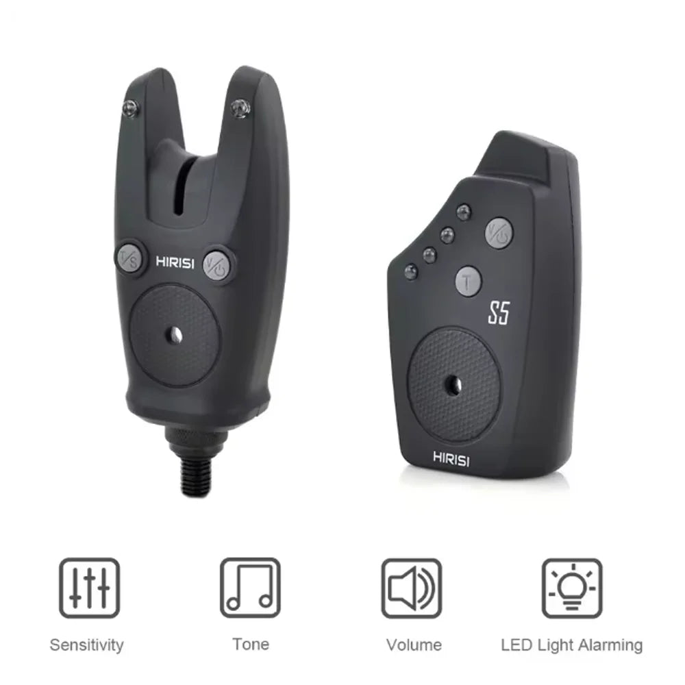 S5 Carp Fishing Bite Alarms Fishing Bite Indicator Waterproof Wireless Fishing Alarm Set Fishing Accessories